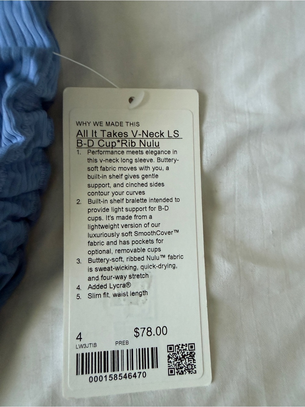 lululemon athletica Periwinkle Blue Scoop Neck Crop Top - Picture 5 of 6